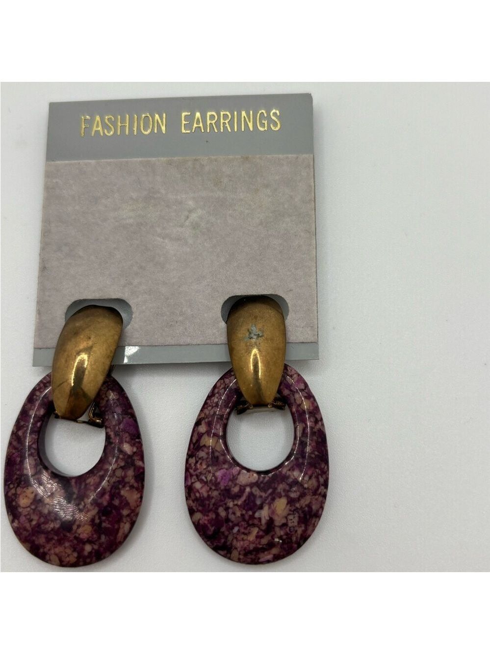 Purple Gold Fashion Earrings